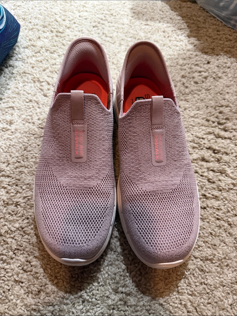 Skechers Slip-On Knit Walking Shoes - Light Pink
